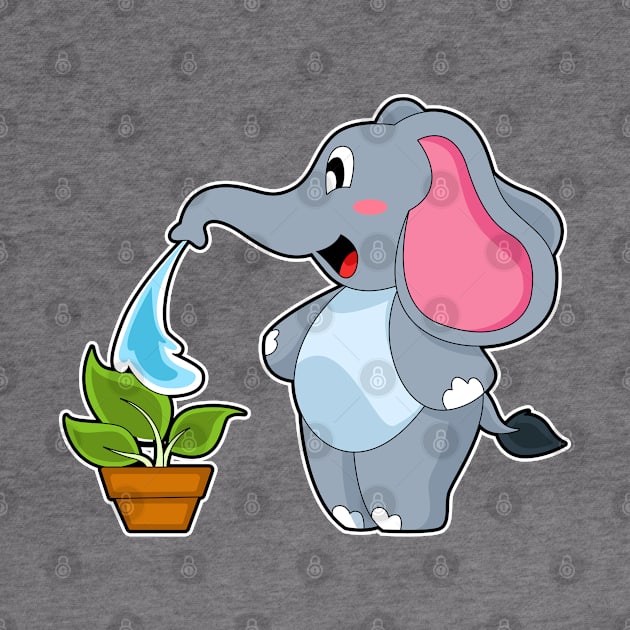 Elephant with Plant by Markus Schnabel